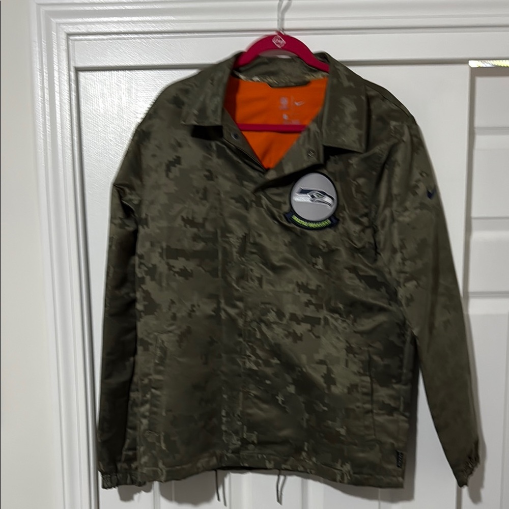 Nike Camo Green Seattle Seahawks Salute to Service  Military Field Jacket Lg